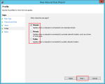 Wizard page Windows Firewall create new Inbound Rule Applies to